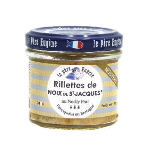 Photo d'une rillette, présentée sur un fond blanc. Parfait en accompagnement d'un apéritif.